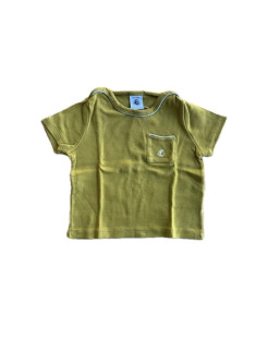 PETIT BATEAU | T-Shirt mit Tasche | Moutard | Größe 12 Monate