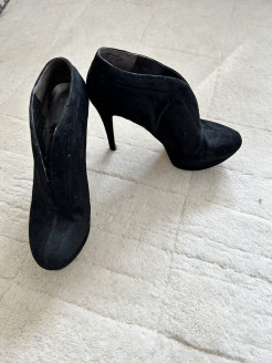 Black high ankle boots