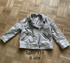 Beige leatherette jacket Zara