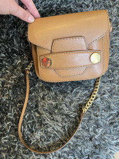 Petit sac en cuir beige