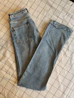 Blue slit jeans