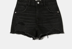 Mini Shorts Jeans schwarz Push Up High Waist Taille 34