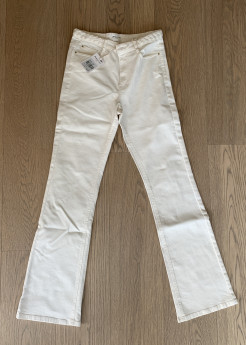 New white flare jeans