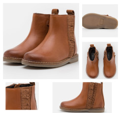 Cognac leather boots