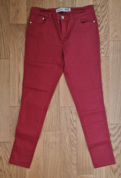 Pantalon rouge foncé taille basse - Taille 40