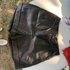 Black leatherette shorts