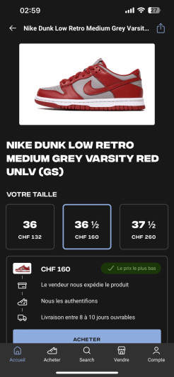Nike dunk low retro grey varsity red
