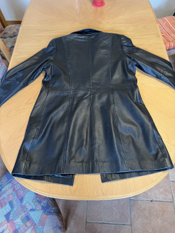 Mid-length leather coat