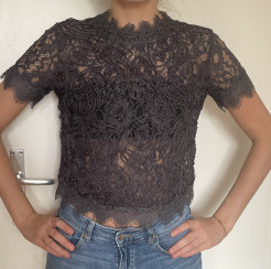 Grey lace top