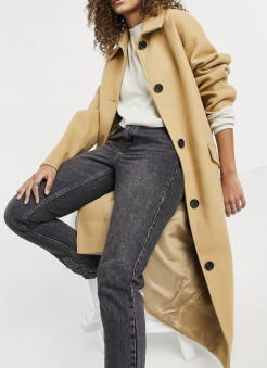 Manteau long coupe boyfriend