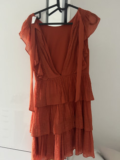 Short brick-coloured dress