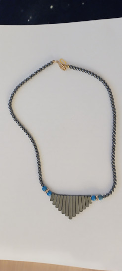 Grey and blue necklace