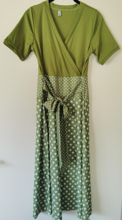 Polka pin-up synthetic midi dress
