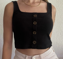 black top with buttons