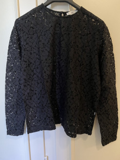 Black sheer lace blouse Redoute 36