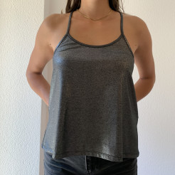 Metallisiertes Tanktop in Silber