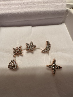 Gold-plated stud earrings in rose gold.