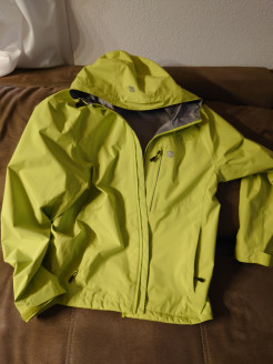 Green-yellow waterproof jacket