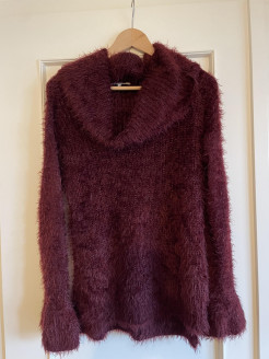 warm jumper with large collar
