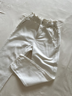 Zara Womens White High Rise Baggy Jeans