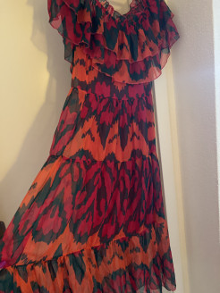 Robe longue à motif 