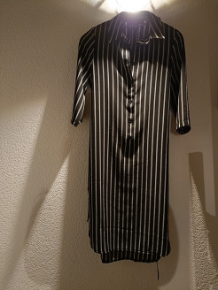 Striped mid-length shirt dress