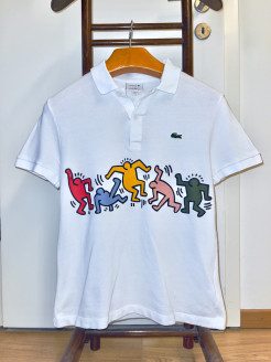 Lacoste X Keith Haring white polo shirt