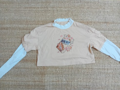 Beigefarbenes T-Shirt mit Teddybär-Bild