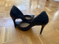 Crocodile pattern leather shoes - 10cm heel