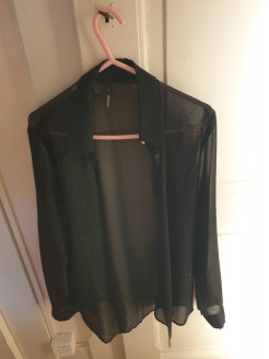 Black blouse with gold sequins