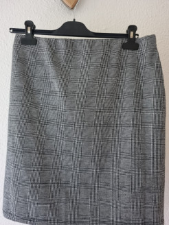 Black and grey checked skirt