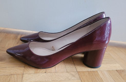 Bordeaux pumps with round heel, Zara, Size 36