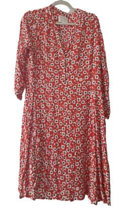 Part Two Fit & Flare Henley Poppy Flower Dress (46 / US 12)