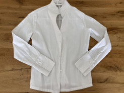 White shirt with stand-up collar