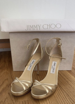 Jimmy Choo gold sandals size 37