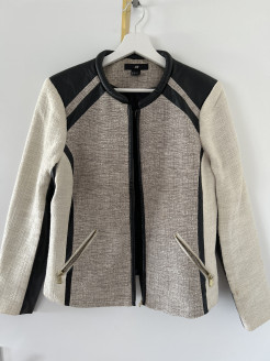 Centred jacket, in fabric and semi-cooked