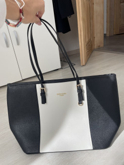Black and white shopping bag