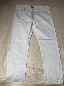 Pantalon en coton gris-beige