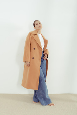 Long manteau camel NEUF