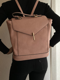 Pink and gold backpack