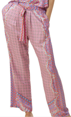 Brand New Hale Bob Pink Boho Silk-Blend Pant (S)