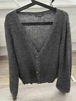 Grey wool cardigan