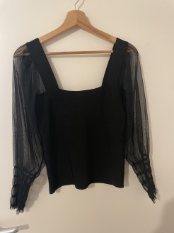 Mango black blouse