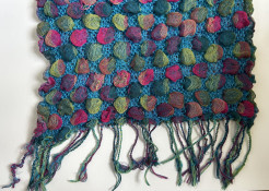 Warm turquoise and multicoloured scarf