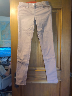 Old pink straight-leg trousers