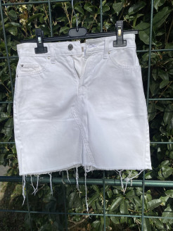 Jupe mini en jeans blanc