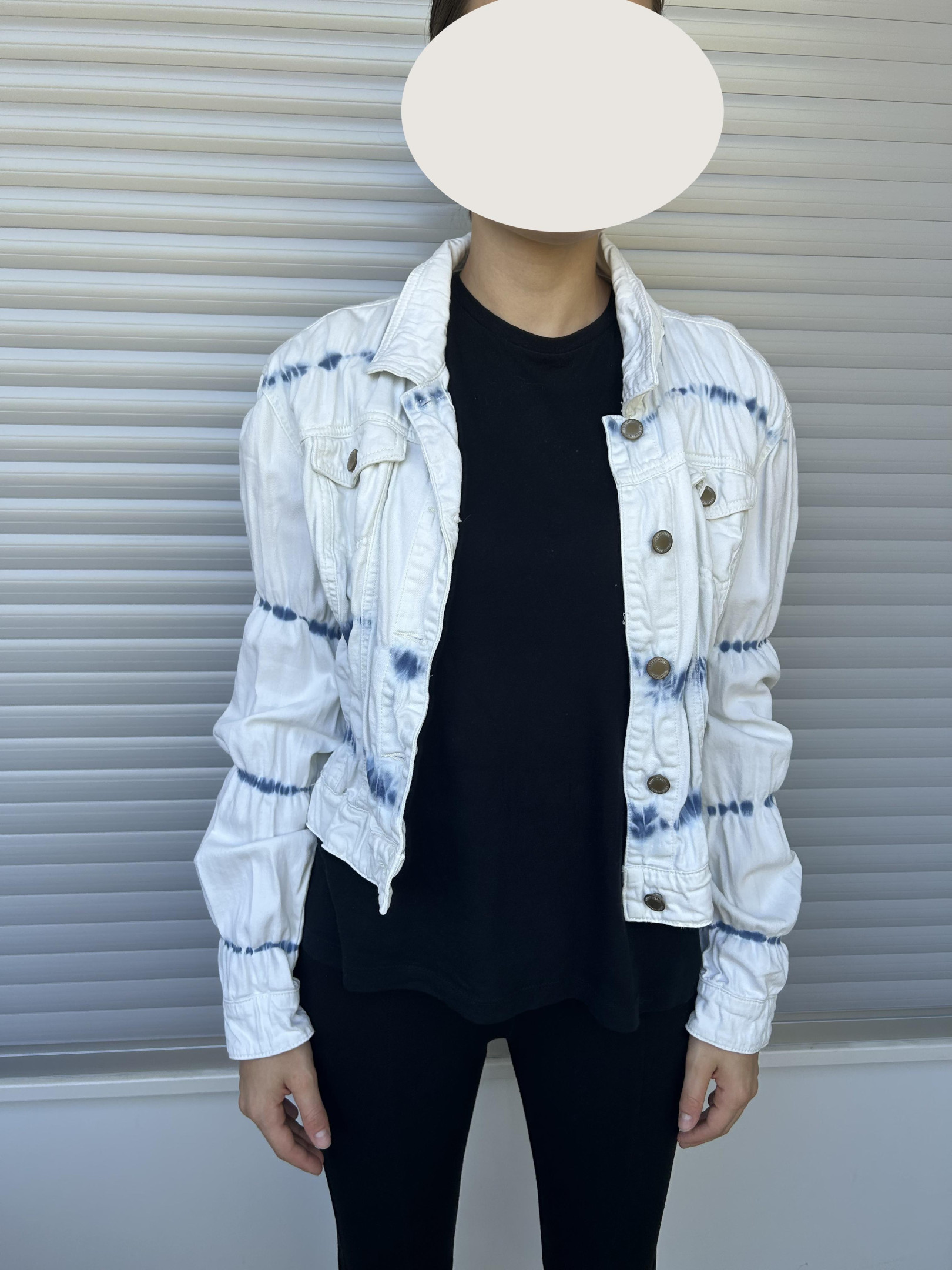 White and blue denim jacket