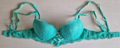Turquoise bra with lace