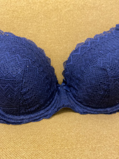 Navy blue bra with lace