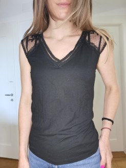 Black and lace top
